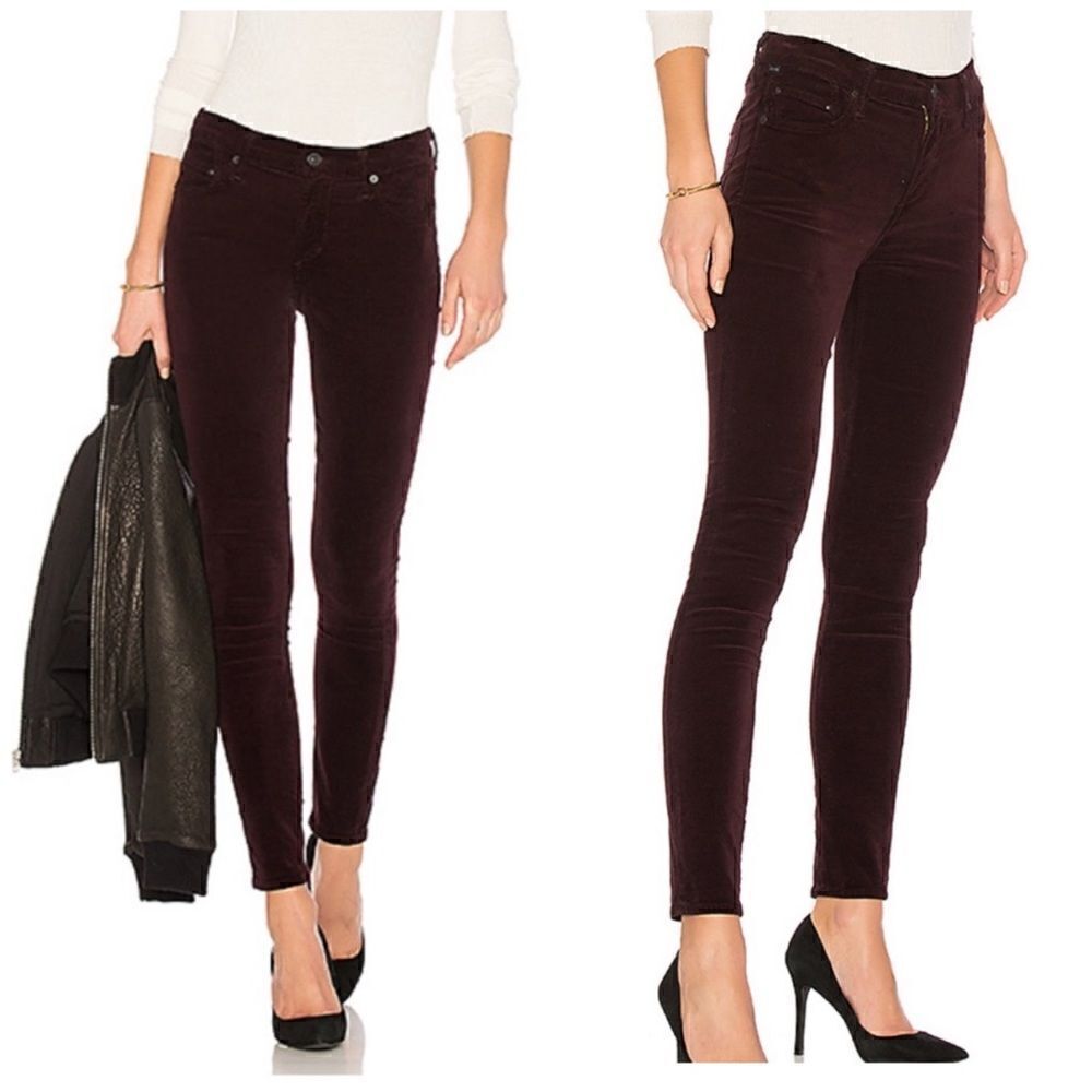 Citizens of Humanity The Rocket High Rise Skinny Burgundy Velvet | SZ 25